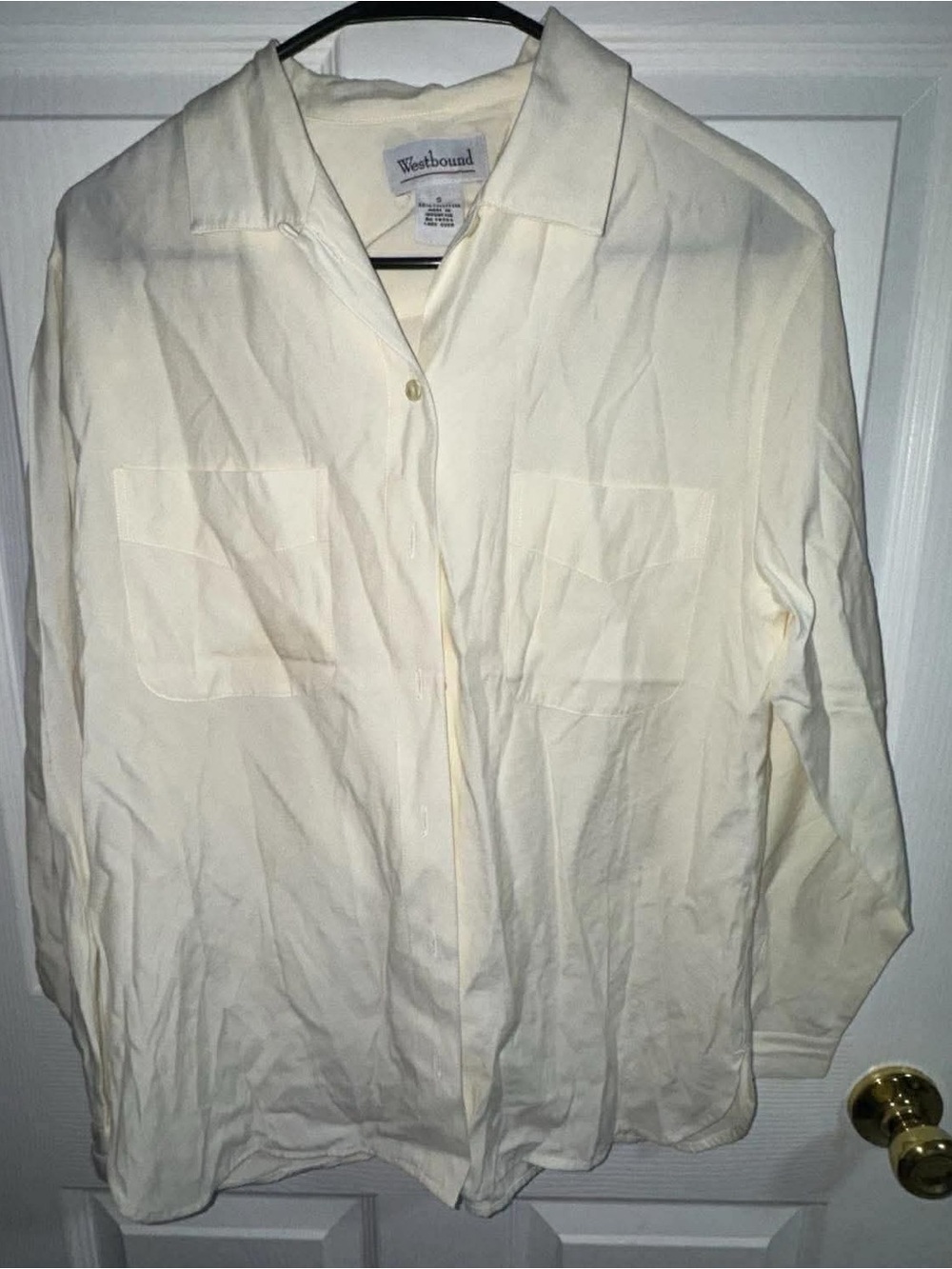 Westbound Men's Ivory/Cream Long-Sleeve Button-Down Shirt